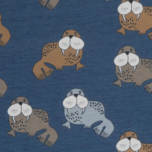 ORGANIC JERSEY WALRUS DARK BLUE