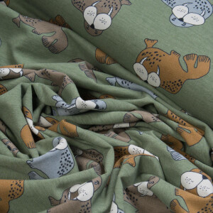 ORGANIC JERSEY WALRUS GREEN