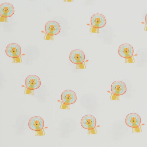 ORGANIC POPLIN LITTLE LION OFFWHITE