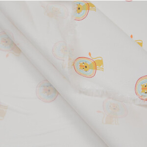 ORGANIC POPLIN LITTLE LION OFFWHITE