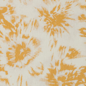 LINEN COTTON ABSTRACT FLOWER GOLD/ECRU