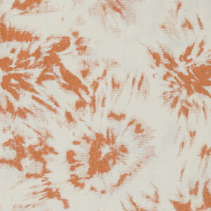 LINEN COTTON ABSTRACT FLOWER COPPER/ECRU