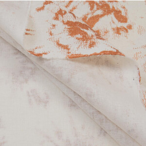 LINEN COTTON ABSTRACT FLOWER COPPER/ECRU
