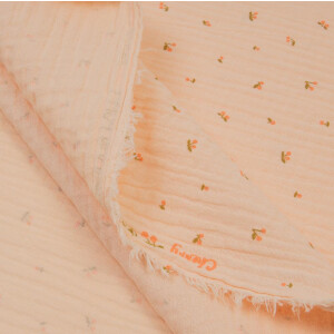 ORGANIC DOUBLE GAUZE CHERRIES LIGHT SALMON