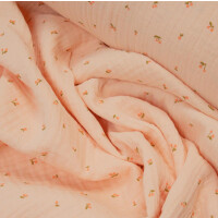 ORGANIC DOUBLE GAUZE CHERRIES LIGHT SALMON