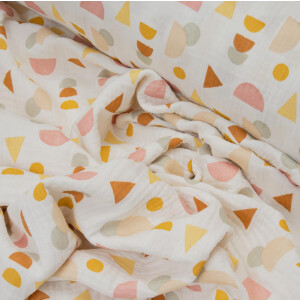 ORGANIC DOUBLE GAUZE SHAPES ECRU