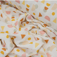 ORGANIC DOUBLE GAUZE SHAPES ECRU
