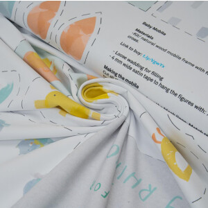 FRENCH TERRY PANEL FLY & SWIM WITH ME CUSHION AND MOBILE