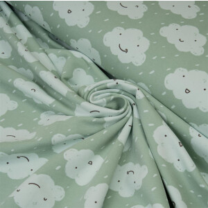 FRENCH TERRY HAPPY WHEN IT RAINS BLUE HAZE