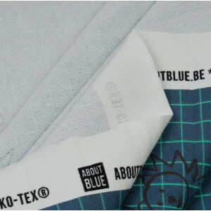 FRENCH TERRY LION GRID BLUE WING TEAL