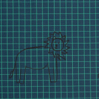 FRENCH TERRY LION GRID BLUE WING TEAL