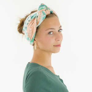 DOUBLE GAUZE PEONIES SEA SALT