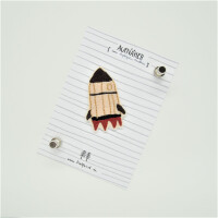 EMBROIDERED PATCH ROCKET WHITE