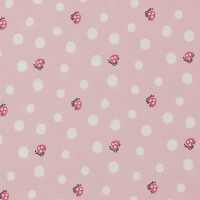 ORGANIC JERSEY LADYBUG DOTS ROSE