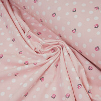 ORGANIC JERSEY LADYBUG DOTS ROSE