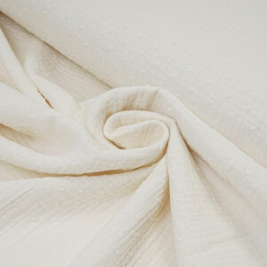 ORGANIC DOUBLE GAUZE PLUMETI ECRU