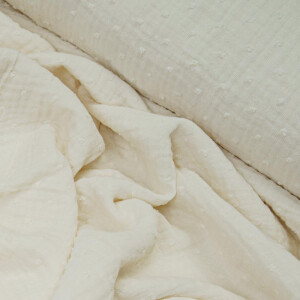 ORGANIC DOUBLE GAUZE PLUMETI ECRU