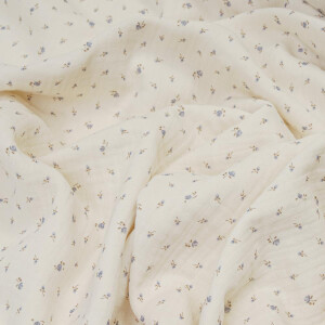 ORGANIC DOUBLE GAUZE TINY ROSE ECRU