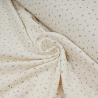 ORGANIC DOUBLE GAUZE TINY ROSE ECRU