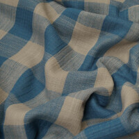 MOUSSELINE VICHY SAND/BLUE
