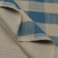 MOUSSELINE VICHY SAND/BLUE