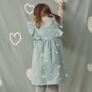 RUSTIC COTTON HEARTS AQUA