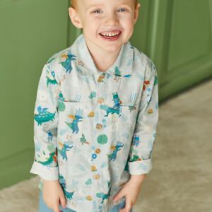 POPLIN ASTRO PALS LIGHT GREY