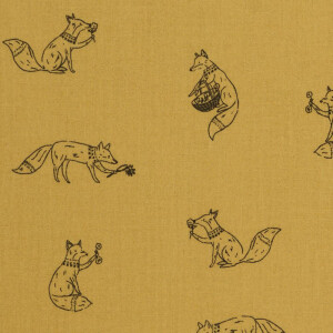 DOUBLE GAUZE FOXES MUSTARD
