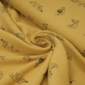 DOUBLE GAUZE FOXES MUSTARD