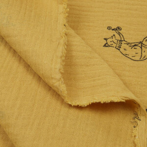 DOUBLE GAUZE FOXES MUSTARD