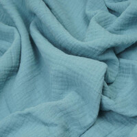 ORGANIC DOUBLE GAUZE BASIC PORCELAIN BLUE