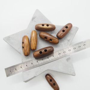 WOODEN TOGGLE BUTTON DARK BROWN 38 mm