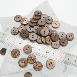 COCONUT BUTTON DARK BROWN 12 mm