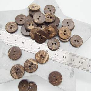COCONUT BUTTON DARK BROWN 15 mm