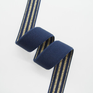 ELASTIC WAISTBAND SOFT 2 CM GOLD GOLD/NAVY