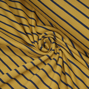 FRENCH TERRY YARN DYED STRIPES OCHRE/NAVY