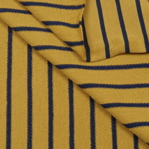 FRENCH TERRY YARN DYED STRIPES OCHRE/NAVY