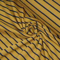 FRENCH TERRY YARN DYED STRIPES OCHRE/NAVY