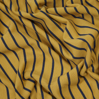 FRENCH TERRY YARN DYED STRIPES OCHRE/NAVY