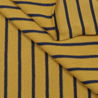 FRENCH TERRY YARN DYED STRIPES OCHRE/NAVY