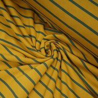 FRENCH TERRY YARN DYED STRIPES OCHRE/DARK GREEN
