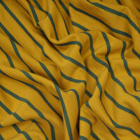 FRENCH TERRY YARN DYED STRIPES OCHRE/DARK GREEN