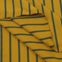 FRENCH TERRY YARN DYED STRIPES OCHRE/DARK GREEN
