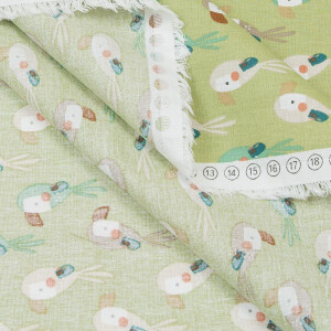 ORGANIC POPLIN PARROTS GREEN