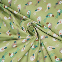 ORGANIC POPLIN PARROTS GREEN
