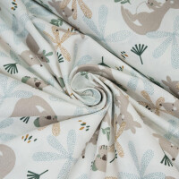 ORGANIC POPLIN KOALAS AND KANGURUS WHITE