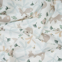 ORGANIC POPLIN KOALAS AND KANGURUS WHITE