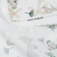 ORGANIC POPLIN KOALAS AND KANGURUS WHITE
