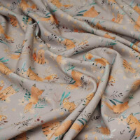 FRENCH TERRY LITTLE FOX TAUPE