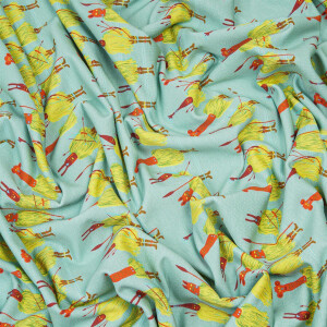 ORGANIC FRENCH TERRY MASKED WARRIORS BLUE HAZE